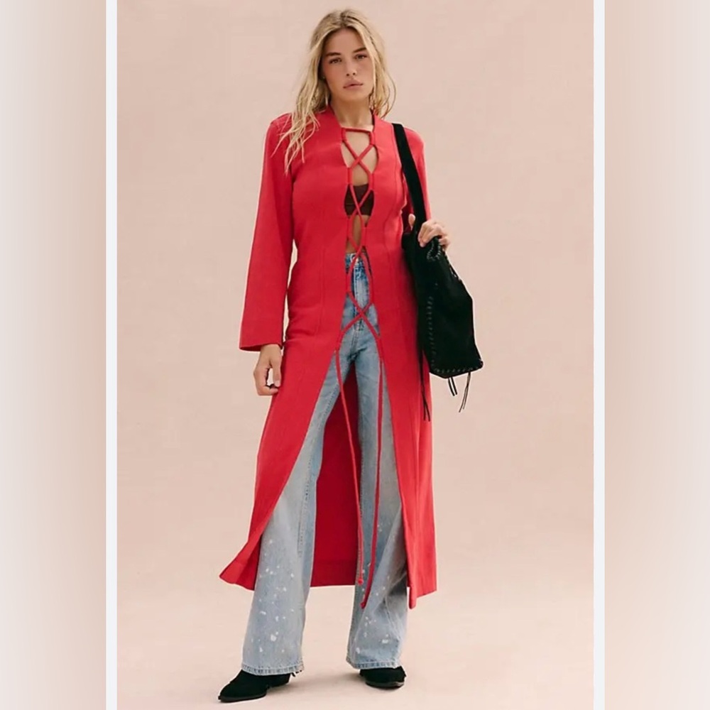 FREE PEOPLE Maude Cardi - High Risk Red